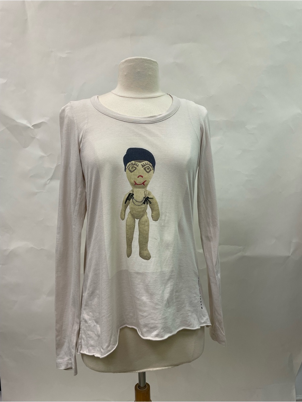 Marni Cream Long-Sleeve Tee with Doll Graphic